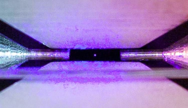 Photo of a single atom with the prize in a science photography contest